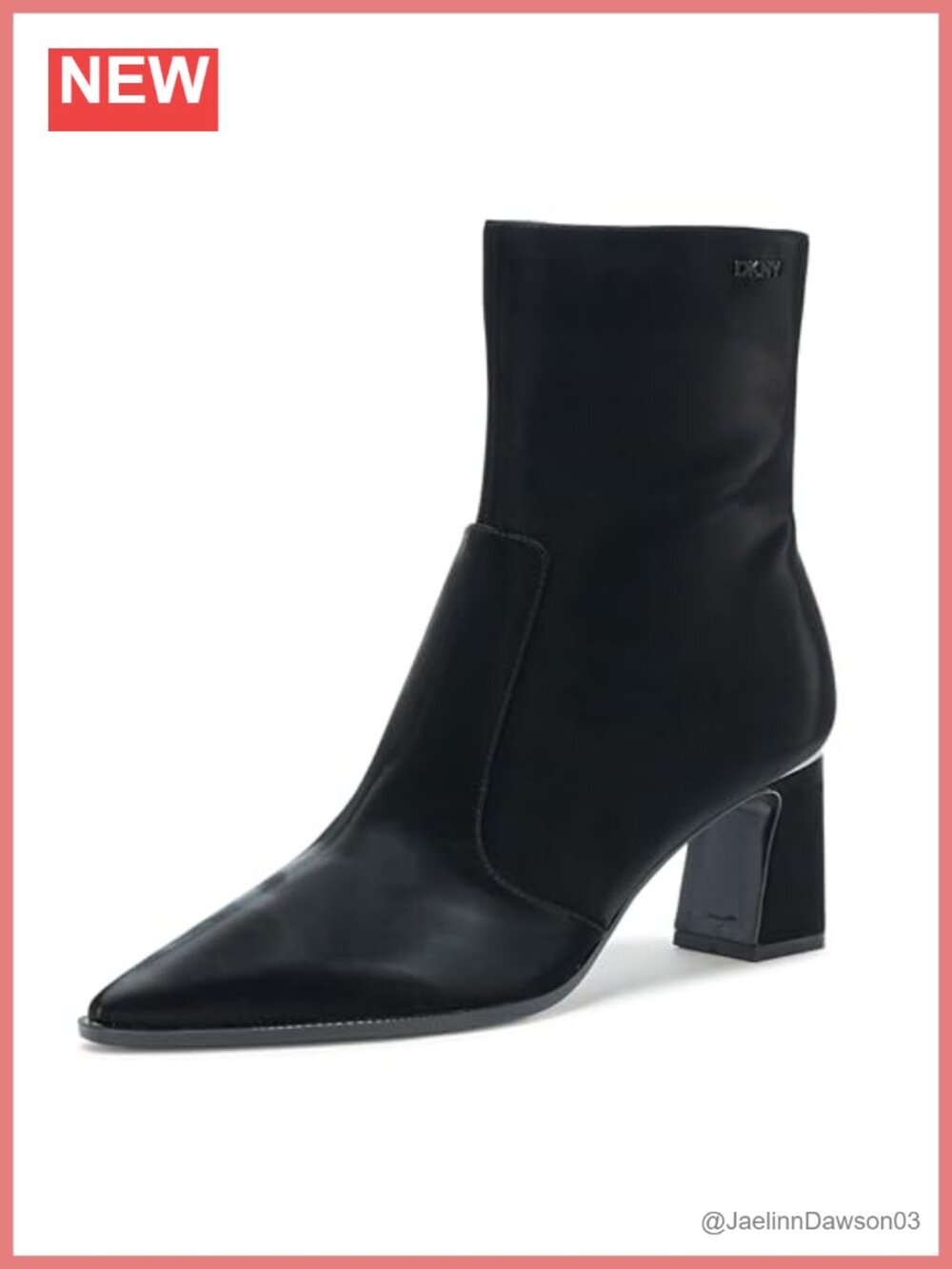 DKNY Sunny Evening Slip on Heeled Bootie Women's Ankle Boots Leather